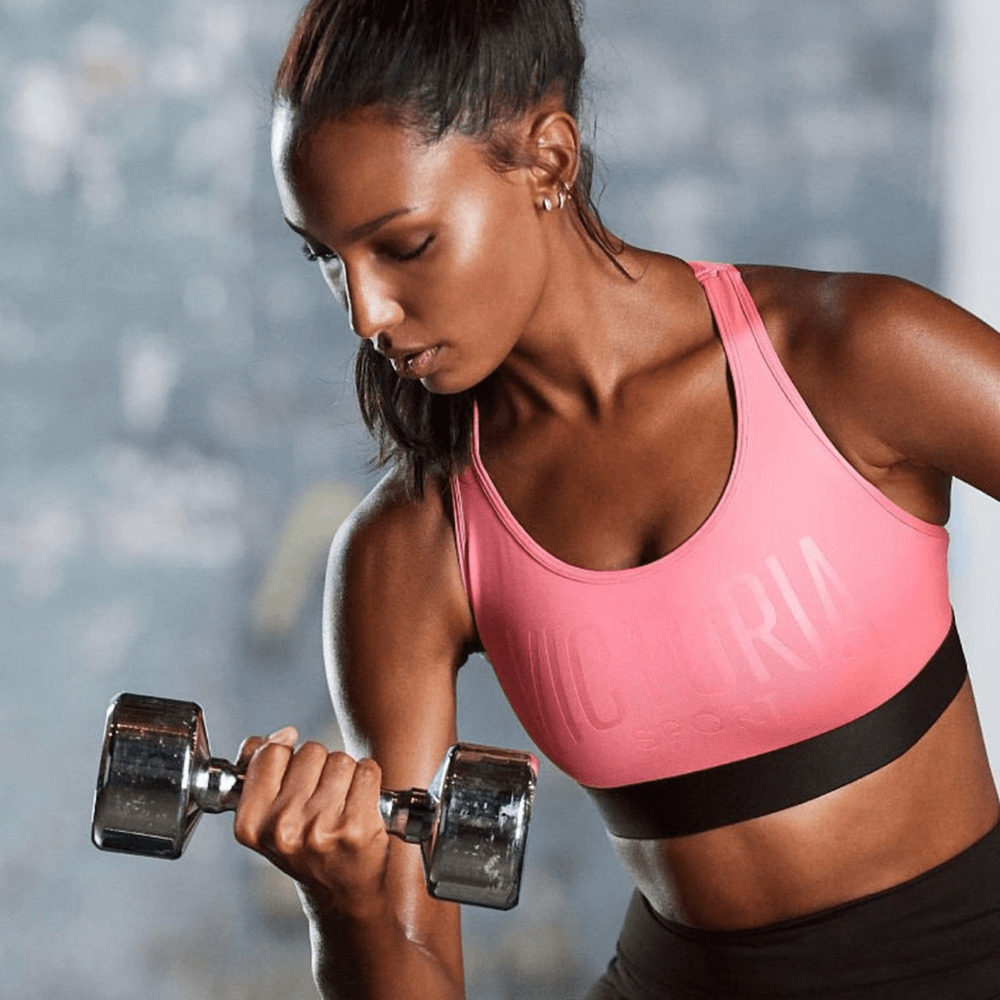 Victorias Secret Sport Pink Strappy Racerback Sport Bra Women's Small